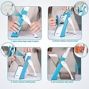 Mandoline Slicer | Safe Adjustable Vegetable Cutter | Multi?Purpose Kitchen Chopper & Manual Grater ( Random Colour ) - Image 2