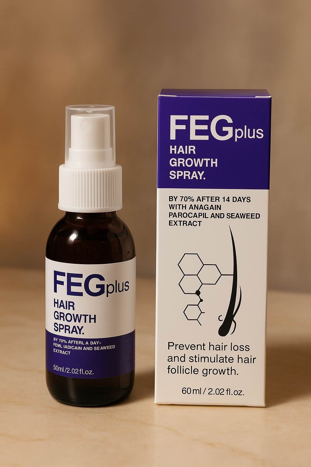 FEG PLUS Hair Growth Serum & Spray ? 50ml Advanced Formula for Men & Women, Stronger, Thicker Hair - Image 3