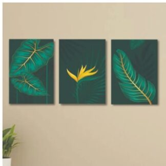 Set Of 3 Sticky Wooden Canvas Frames For Wall Decore Aesthatic Art / Sticky Phototiles For Room Wall Decoration