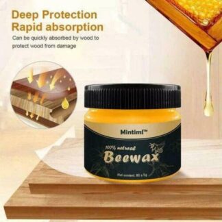 Mintiml? 100% Natural Beeswax Furniture Polish & Wood Seasoning Wax (80g) ? Restores, Cleans, and Protects Wood Tables, Cabinets & Floors