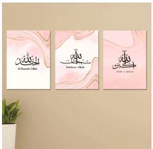 Set of 3 Flower Wall Art Wooden Canvas Frames (8?11 Inches) ? Elegant Home Wall D?cor with Hooks & Optional Sticky Tape