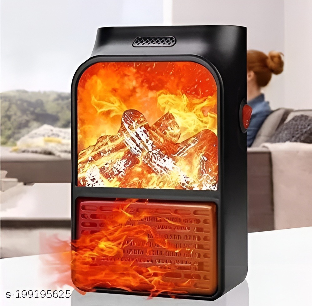 Flame Heater 1000W ? Portable Electric Plug-in Room Heater with Flame Effect & Remote Control - Image 4