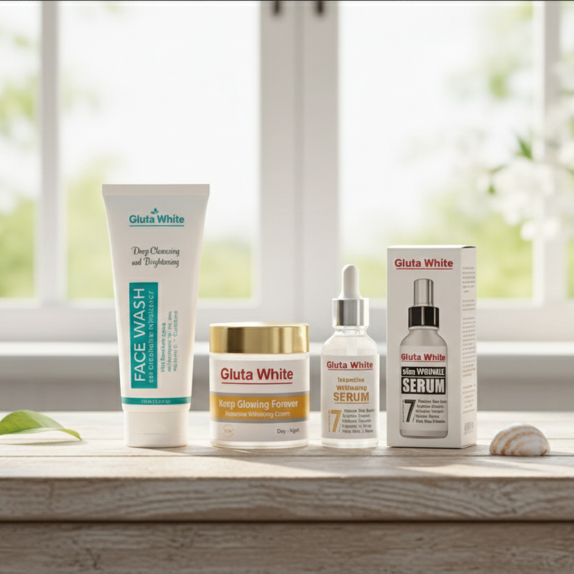 Gluta White Ultimate 3-in-1 Skin Brightening & Anti-Aging Complete Care Set ? Face Wash, Intensive Cream, & Dual Serums for Flawless Glow - Image 2
