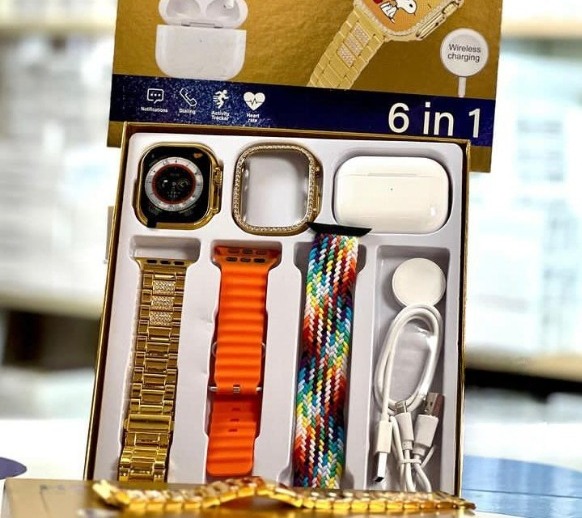 H9 Ultra 2 Smart Watch | Original Full Display | AirPods 3 BT | 6?in?1 Set with Cover & Straps