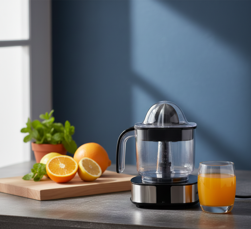 Premium Stainless Steel Electric Citrus Juicer: High-Efficiency Pulp-Control Extractor with Integrated Measurement Pitcher - Image 3