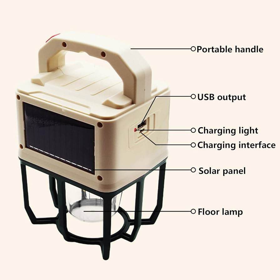 Solar Powered Hanging Camping Light ? Dual Charging LED Lantern with USB Port & Hook Design - Image 3