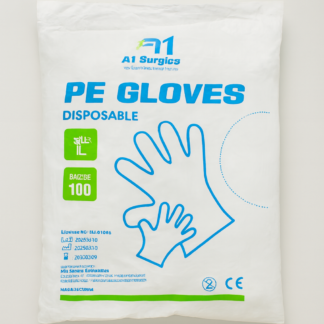 A1 Plastic Disposable Gloves Size Standard Large 100 PCs Box