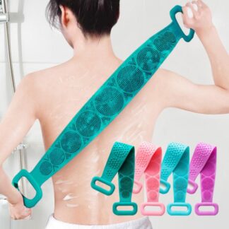 Silicone Back Scrubber Bath Belts ? Double-Sided Exfoliating Body Scrubbers for Gentle, Deep Cleansing & Smooth Skin (Random Color)