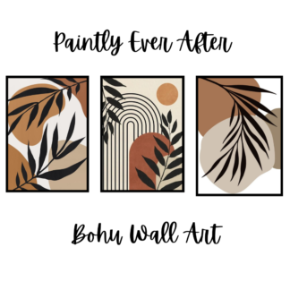 Set of 3 Abstract Botanical Wall Art Frames ? 8x11" MDF with Sticky Backing