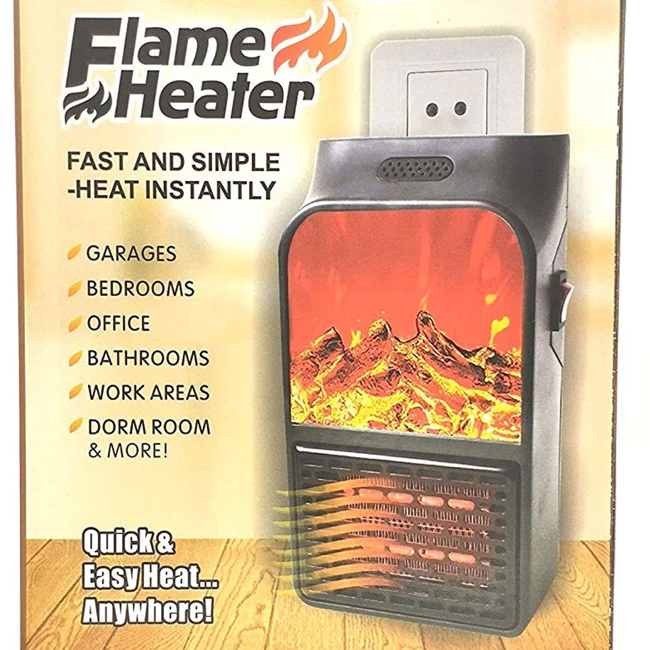 Flame Heater 1000W ? Portable Electric Plug-in Room Heater with Flame Effect & Remote Control - Image 5