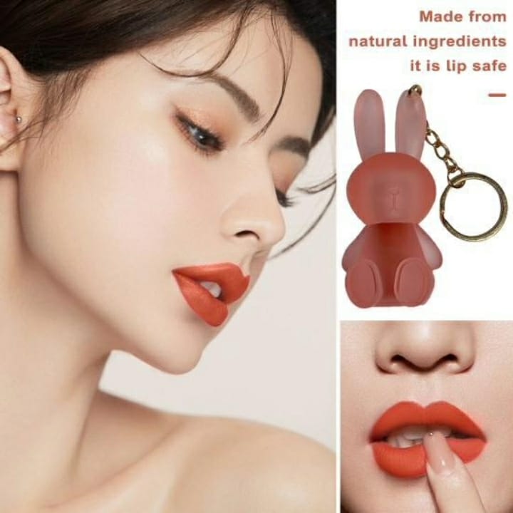 Cute Rabbit Keychain Lipgloss ? Adorable, Portable & Hydrating Lip Care with Glossy Shine (Pack of 3)