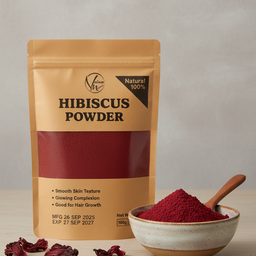 Hibiscus Flower Powder 100% Pure And Natural | Organic Herbal Powder For Skin Glow, Hair Growth, Detox And Anti-Aging Care - Image 2