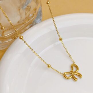 QCT-176 Knot Shape Ball Stainless Steel Necklace ? Elegant Jewellery, Stylish Accessory for Women