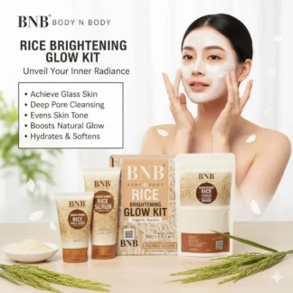 BNB Rice Brightening Glow Kit ? Organic Rice Face Wash, Rice Scrub & Rice Powder Mask for Radiant & Even Skin Tone