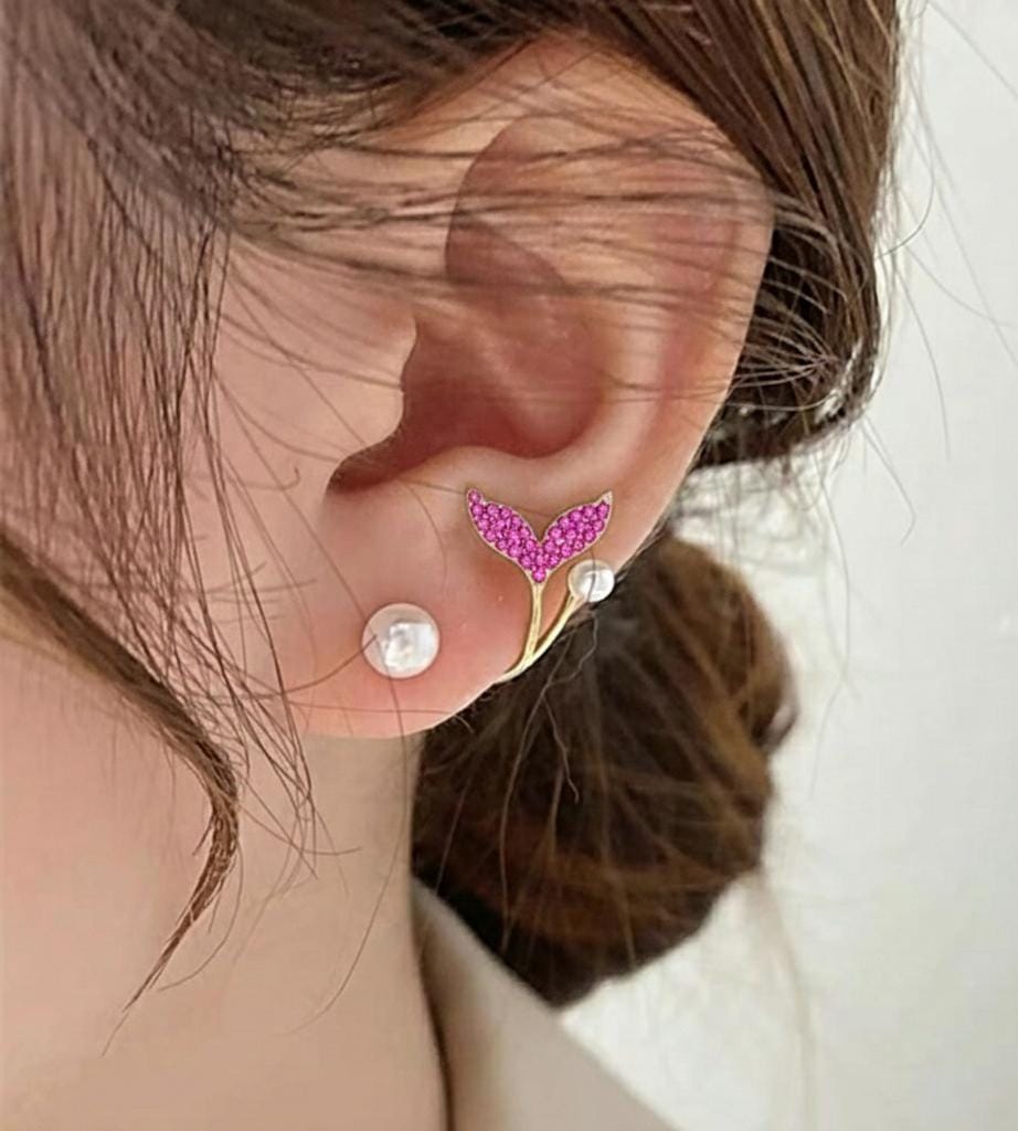 AUJ-939 Korean Fish Tail Earrings ? Elegant Fashion Jewellery, Stylish Accessory for Women - Image 4