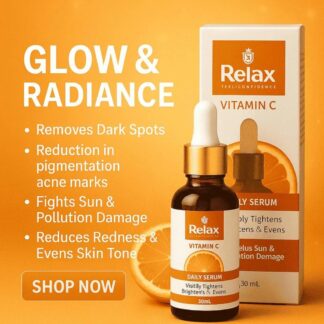 Relax Vitamin C Daily Face Serum ? Brightening, Anti-Aging & Hydrating Formula For Healthy Radiant Skin (30ml)