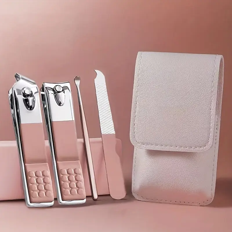 4-in-1 Professional Manicure Set ? Stainless Steel Nail Care Kit with Nail Clippers, Nail File & Dead Skin Fork (Random Color)