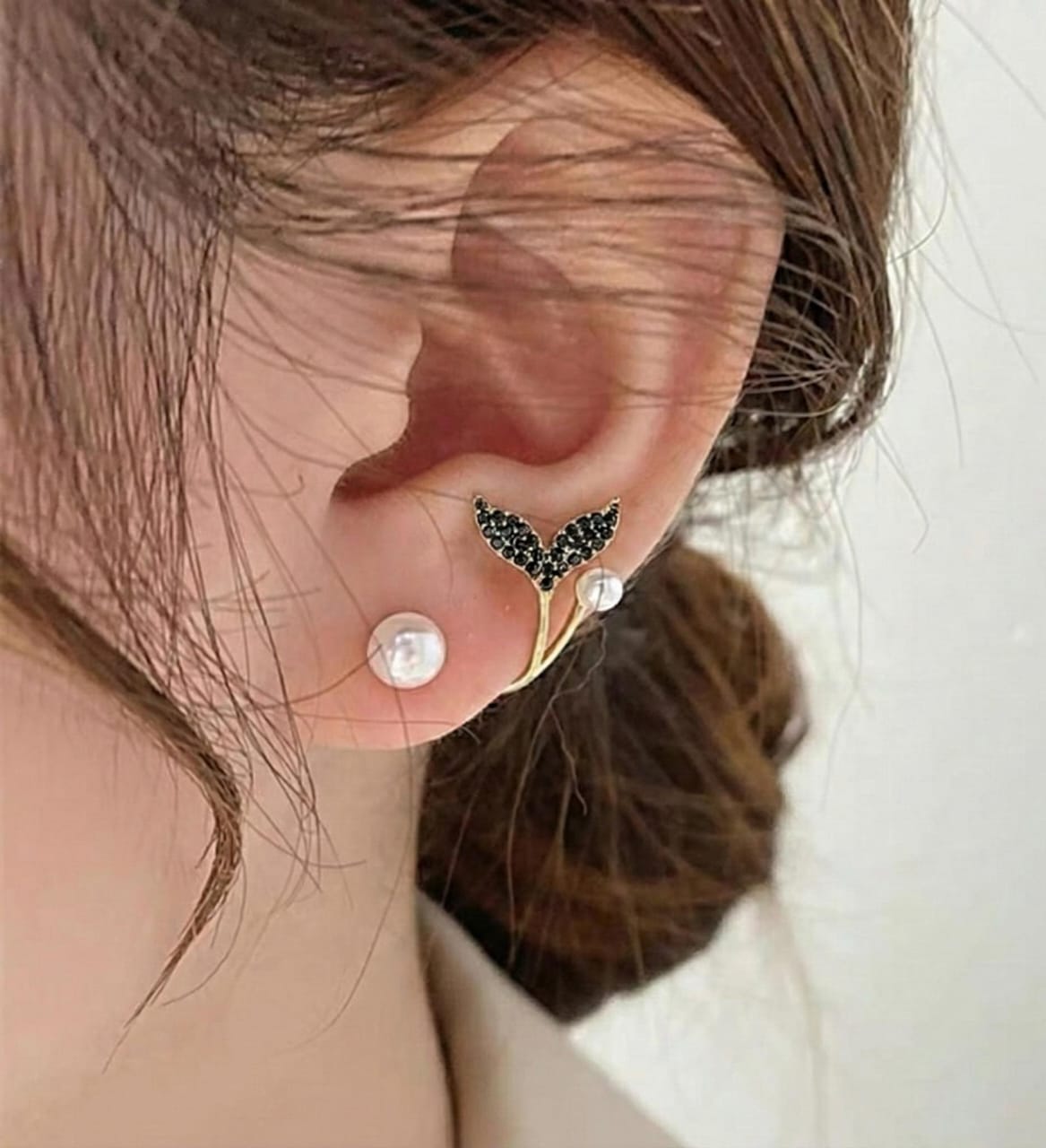 AUJ-939 Korean Fish Tail Earrings ? Elegant Fashion Jewellery, Stylish Accessory for Women - Image 2