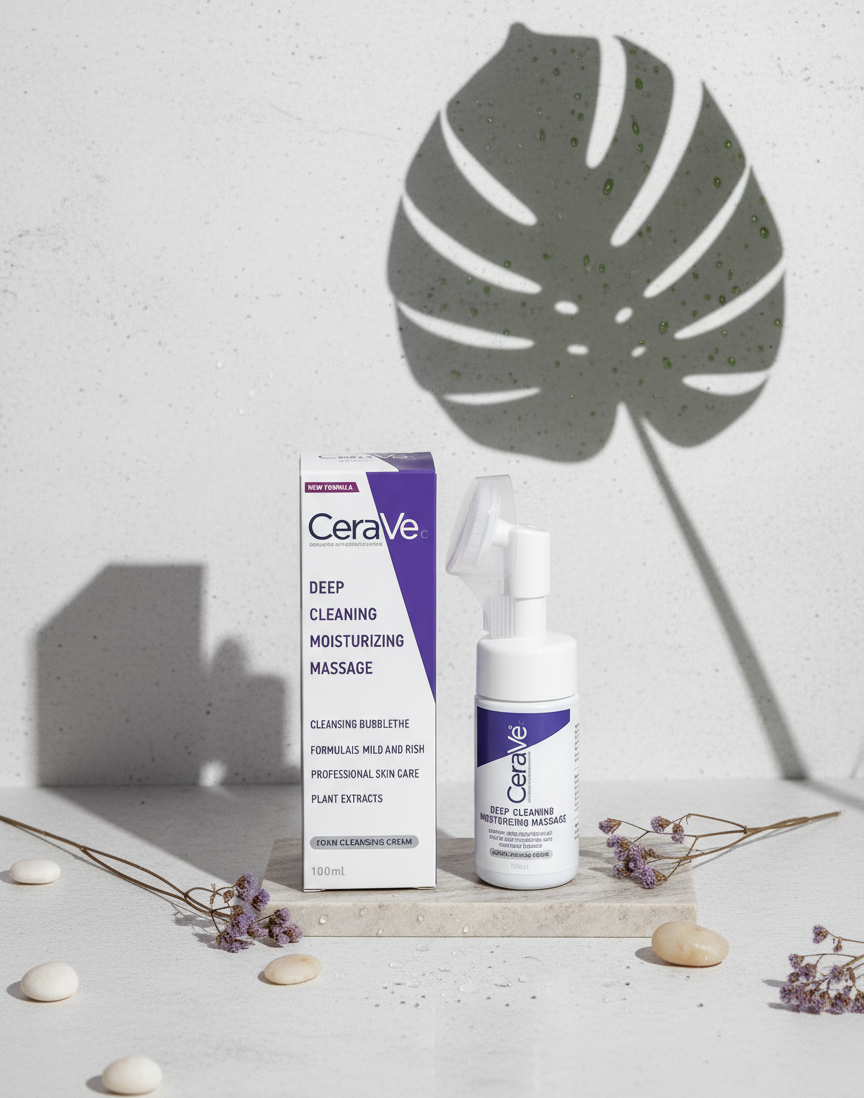 CeraVe Deep Cleaning Moisturizing Massage Foam Cleansing Cream ? Mild Hydrating Cleanser for Radiant, Fresh & Comfortably Soft Skin - Image 3