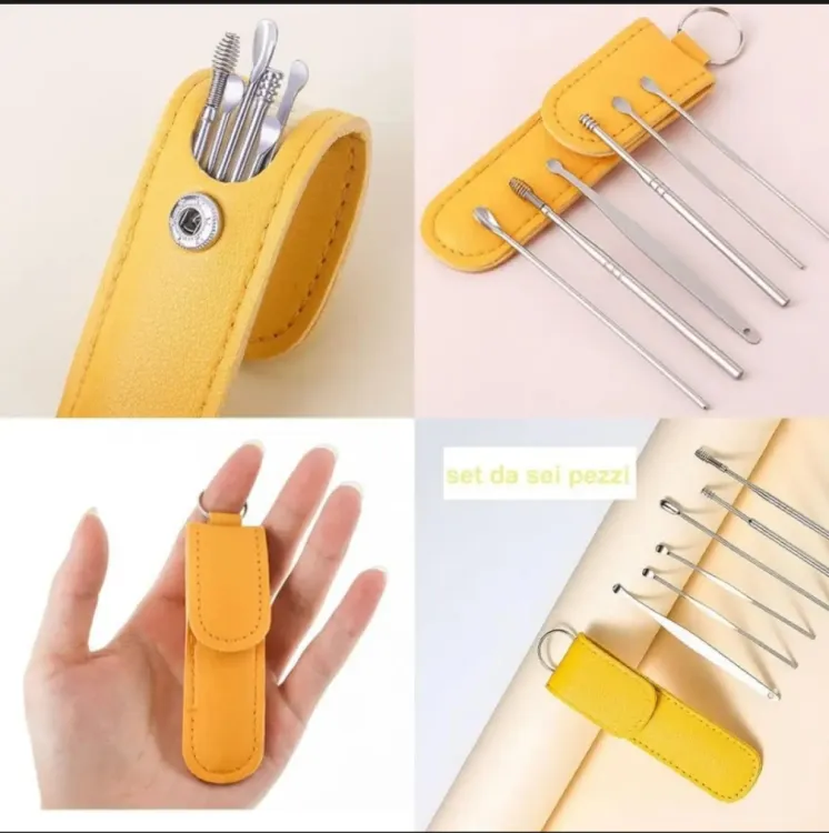 6Pcs Stainless Steel Ear Cleaner Set ? Ear Wax Removal Curette Kit with Pickers & Spoon Tools - Image 2
