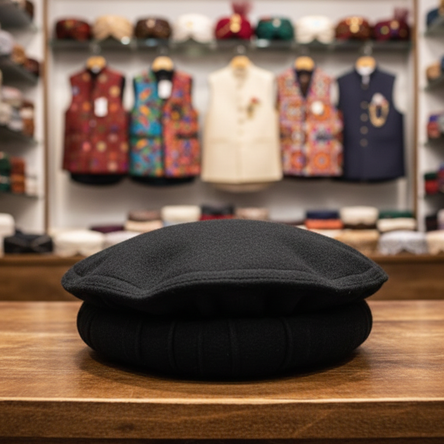 Peshawari Cap Traditional Style Durable Fabric Comfortable Fit Elegant Look Perfect Choice For Daily Wear Travel And Household Needs (Random Color) - Image 2