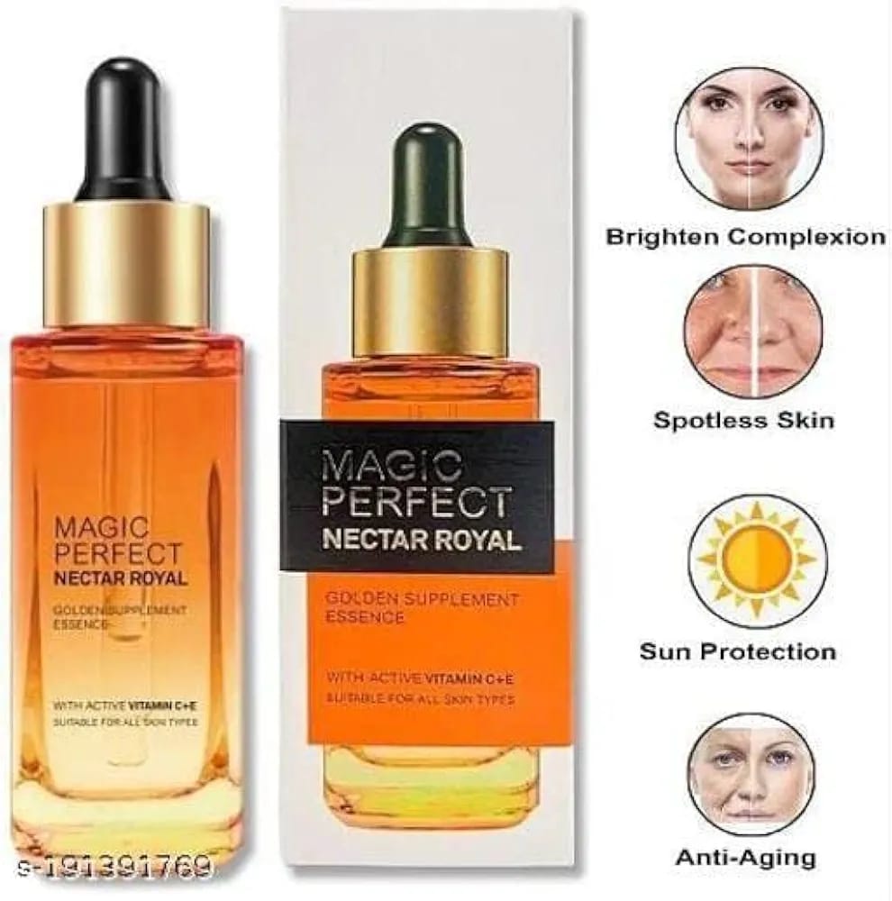 Maliao Magic Perfect Nectar Royal Vitamin C+E Serum ? Restores Glow & Nourishes Dry, Dull Skin, 30ml - Image 2