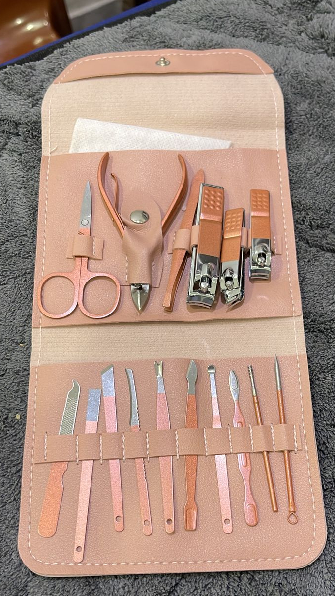 Manicure & Pedicure Kit ? Premium Stainless Steel Nail Care Set for Hand, Foot & Facial Grooming | Travel-Friendly Case Included | 16 Pcs Nail Care Set | Beauty Essentials Set ( Random Color ) - Image 4