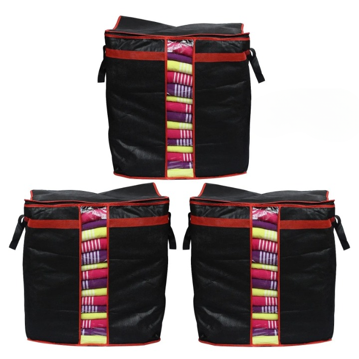 Cloth Storage Bag For Organized Wardrobe, Dust Protection, And Space-Saving Clothing Storage Solution (Pack Of 4) - Image 2