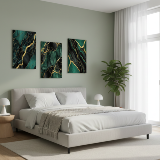 3 Pc Marble Design Phototiles Wall Art Set | Elegant Self?Adhesive | Premium Smooth Finish | Size 8x11