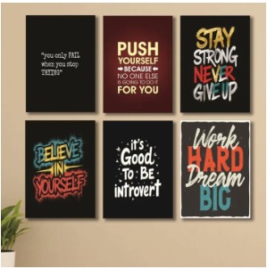 Set of 6 Wooden Photo Tile Wall Art Frames (8?11 Inches) ? MDF Spiritual Wall D?cor with Easy Stick Back