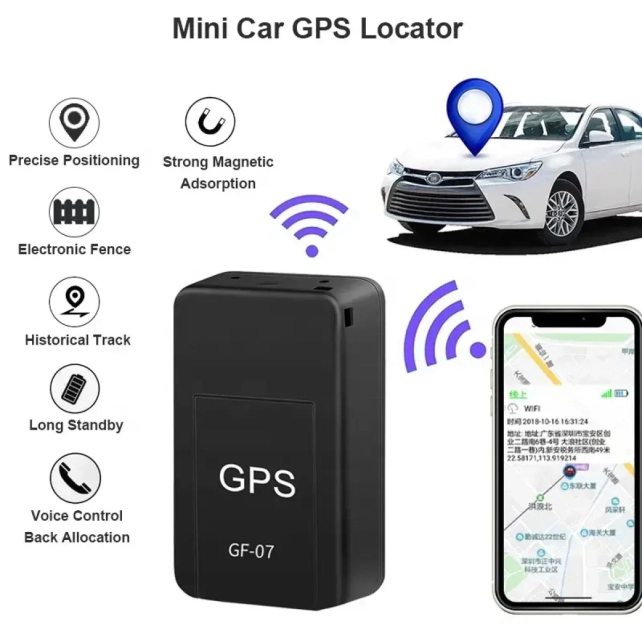 GF07 Wireless Mini Magnetic GPS Tracker Car Mobile Bike Bag Tracking Device - Image 4