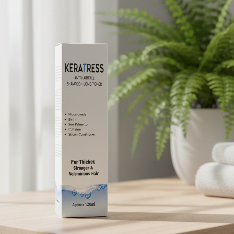 Keratress Anti Hairfall Shampoo And Conditioner Gentle Formula Strengthens Hair Reduces Hairfall Nourishes Scalp Provides Smooth And Healthy Look - 120ml - Image 3