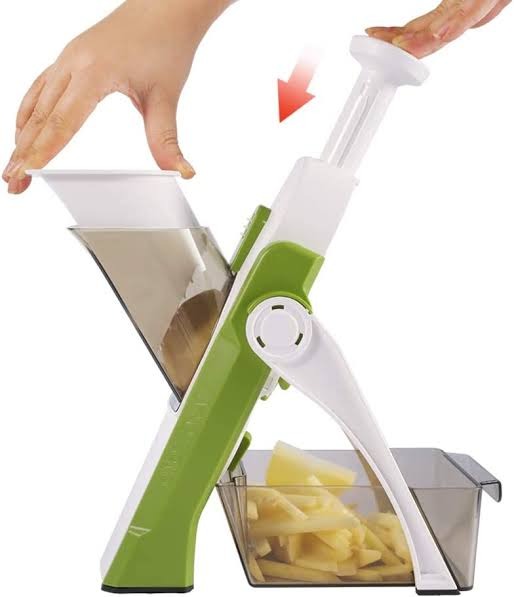 Mandoline Slicer | Safe Adjustable Vegetable Cutter | Multi?Purpose Kitchen Chopper & Manual Grater ( Random Colour ) - Image 4