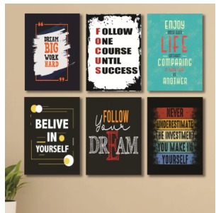 Set of 6 Wooden Photo Tile Wall Art Frames (8?11 Inches) ? Premium MDF Spiritual Wall D?cor with Easy Stick Back