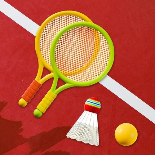 Kids Badminton & Tennis Racket Set ? Easy-To-Handle Outdoor Sports Toy With 2 Rackets, 1 Ball, And 1 Shuttlecock For Fun Indoor & Outdoor Play (Random Color) - Image 4