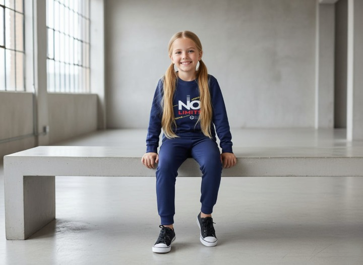 Kids Navey Blue no limit Printed Stylish Kids' Tracksuit Set | FOR BABY AND KIDS - Image 2