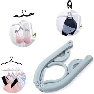 Portable Folding Clothes Hangers with Slots ? Pack of 10 Durable Travel-Friendly Hangers. ( Random Colour )