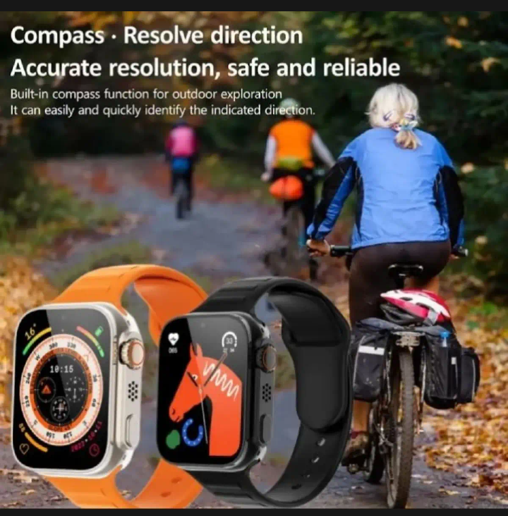 Ultra Smart Watch Bundle with 7-in-1 Interchangeable Straps, Fitness Tracker, Bluetooth Call, Heart Rate Monitor, & Wireless Charging Case - Image 2