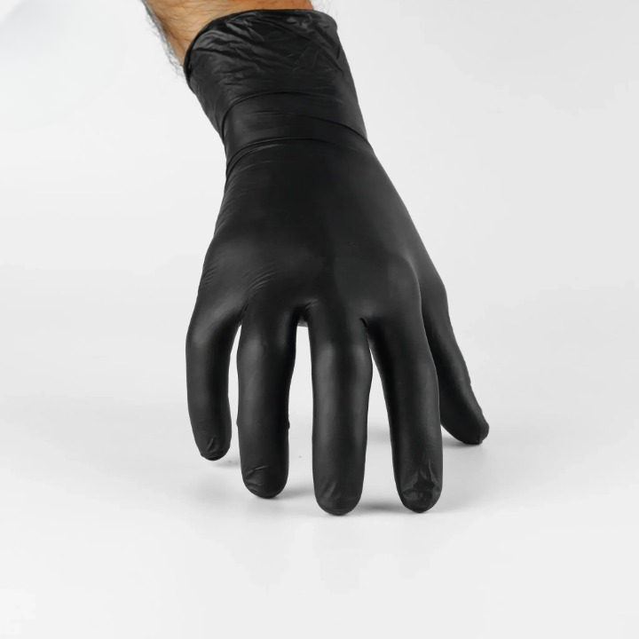Safety Fine Black Nitrile Gloves ? Powder-Free, Disposable ? Box of 100 - Image 5