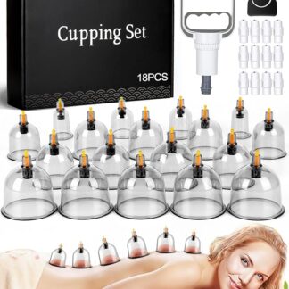 10-Piece Hijama Cupping Therapy Set ? Vacuum Suction Massage Cups with Pull-Out Pump | Pain Relief, Blood Circulation, Relaxation & Muscle Recovery Kit