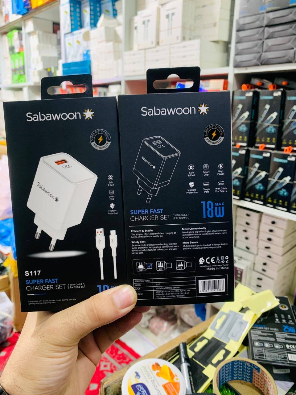 Sabawoon S117 Charger | 18W Fast Charging | 100% Original Quality | Adaptor with Type?C Cable - Image 4