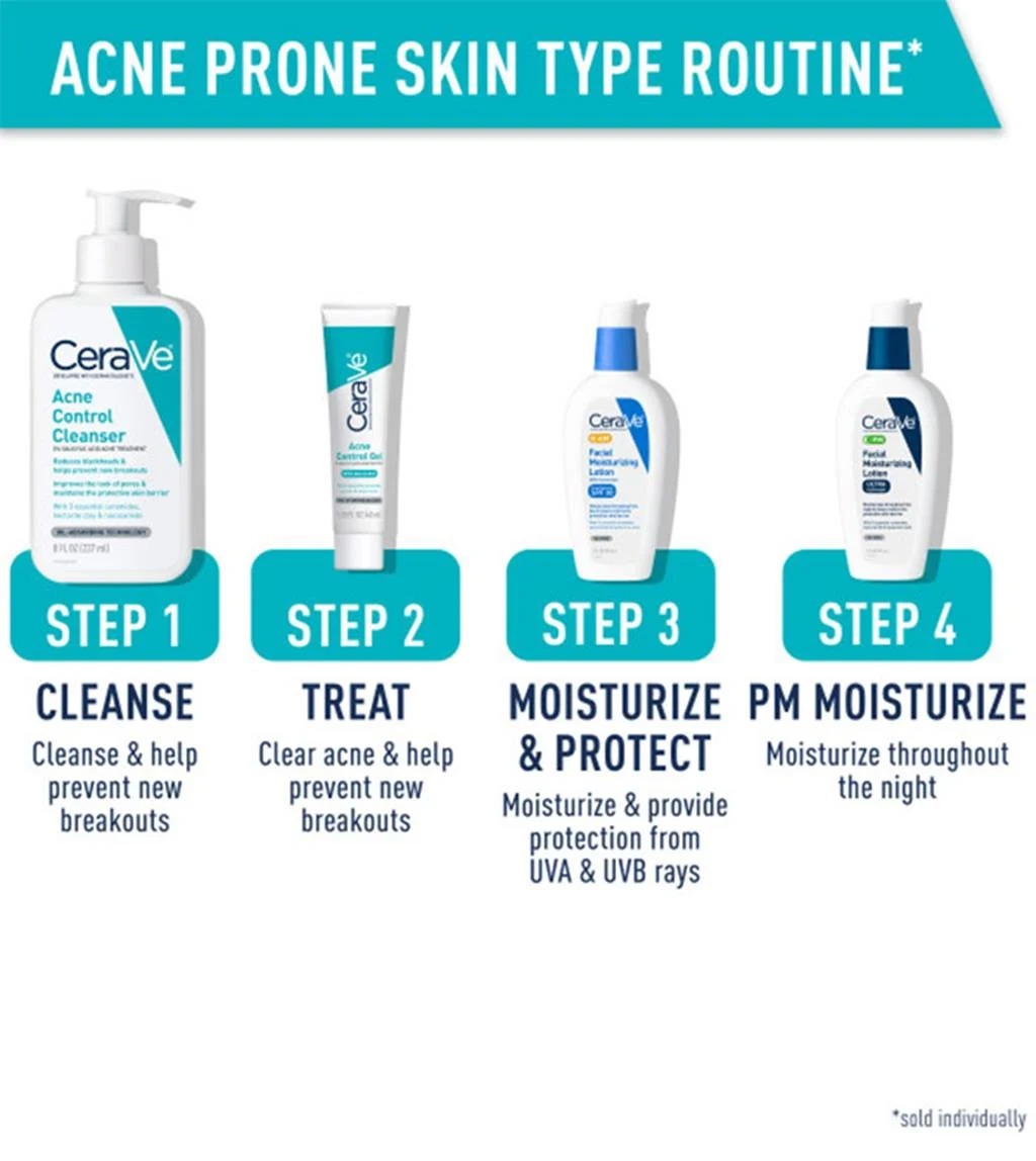 CeraVe Acne Control Cleanser | 2% Salicylic Acid Gel-to-Foam Face Wash for Oily & Acne-Prone Skin ? Imported | 237ML - Image 3