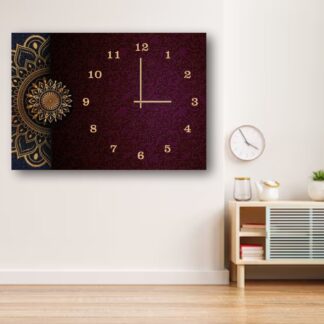 Mandala Design Wooden Wall Clock ? 12x16 Inch Digital Print Hanging Decor (Without Battery)