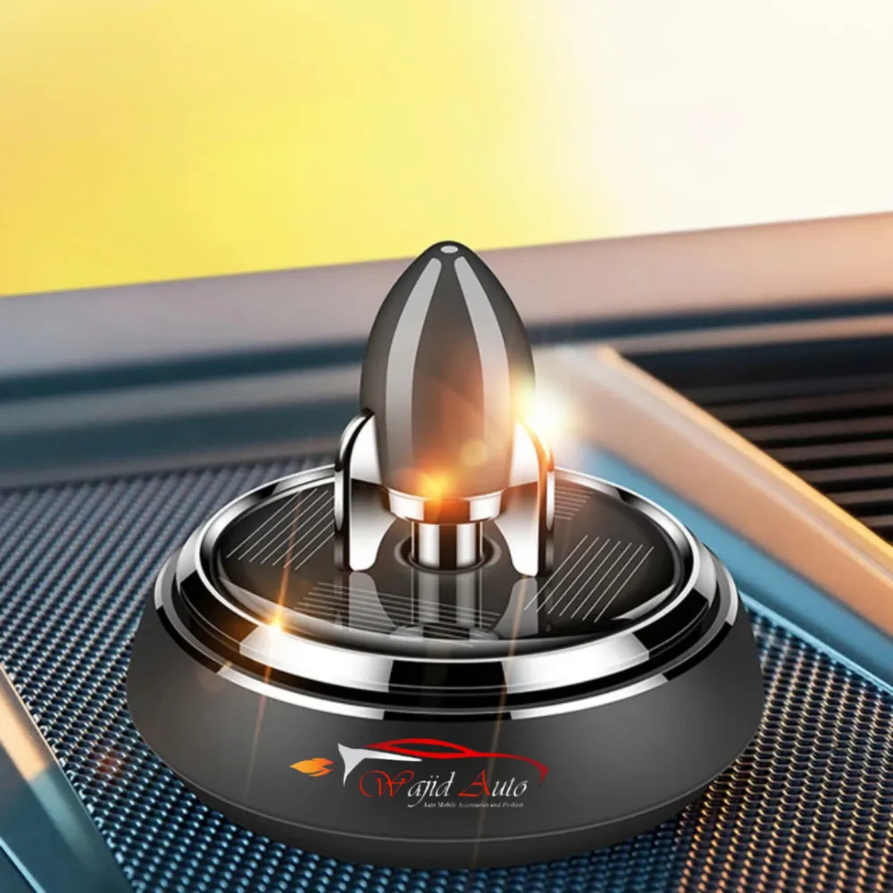 Solar Powered Speech Rocket Car Air Freshener ? Rotating Solar Fragrance Diffuser | Long-Lasting Aroma & Stylish Dashboard Decor (Speech Rocket) - Image 3