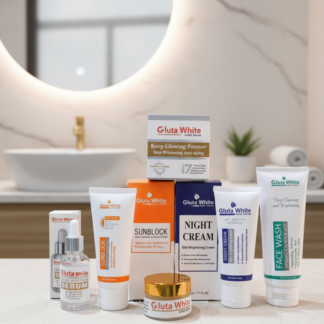 5?in?1 Gluta White Skincare Set | Face Cream, Facewash, Serum, Sunblock & Night Cream