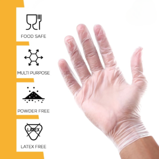 Safety Fine Disposable Vinyl Gloves ? Clear, Powder-Free | Food Prep & Hygiene Use