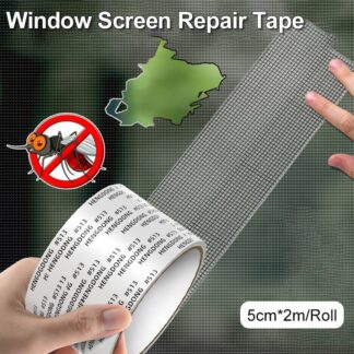 Mesh Roll Tape Window Screen Repair Patch ? Strong Self-Adhesive Fiberglass Mesh, Easy DIY Screen Repair Tape For Windows & Doors