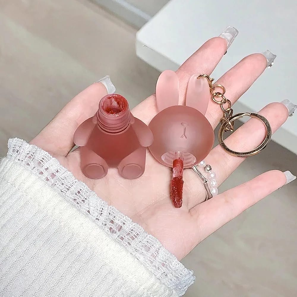 Cute Rabbit Keychain Lipgloss ? Adorable, Portable & Hydrating Lip Care with Glossy Shine (Pack of 3) - Image 4
