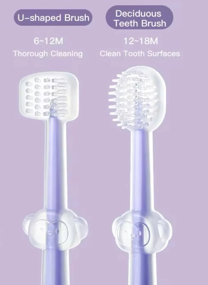 Infant Baby Silicone Toothbrush & Tongue Cleaner ? Pack of 2 with PP Storage Box for Oral Care