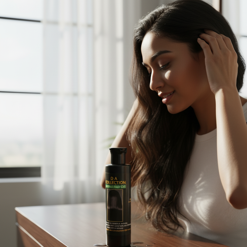 Herbal Hair Oil Natural Blend Of Oils And Herbs Nourishes Scalp Reduces Dandruff Strengthens Roots And Adds Shine - 200ml - Image 2